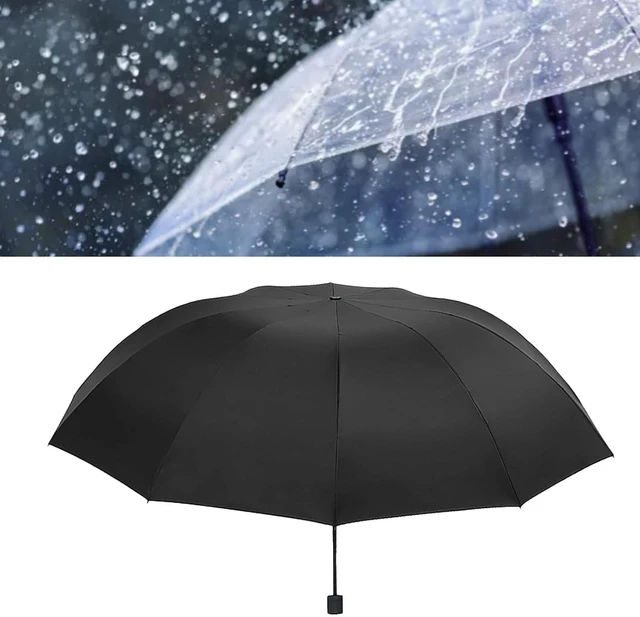 Alt view image 4 of 6 - Walfront Travel Umbrella, Foldable Manual Umbrella with 10 Ribs Black