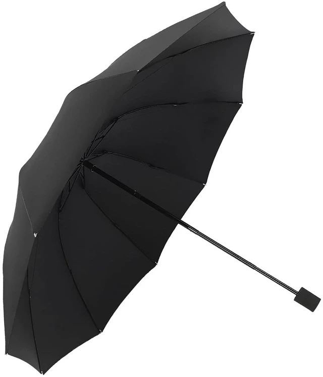 Alt view image 6 of 6 - Walfront Travel Umbrella, Foldable Manual Umbrella with 10 Ribs Black