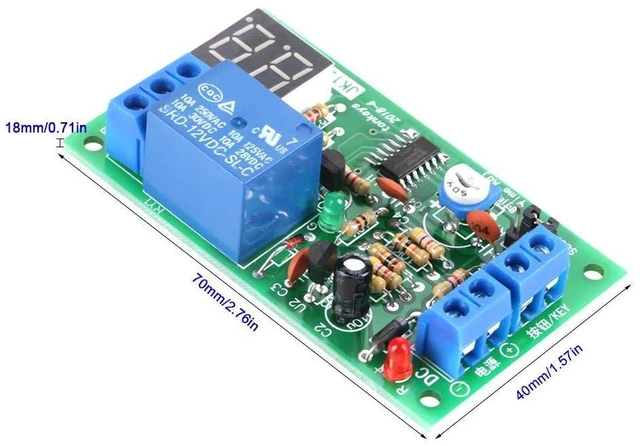 Alt view image 4 of 6 - DC12V Digital LED Display Countdown Timing Delay Timer Switch Turn Off Relay Module 1-99s/ 1-99min Adjustable