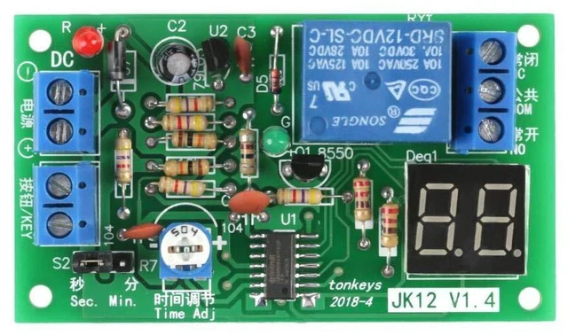 Alt view image 5 of 6 - DC12V Digital LED Display Countdown Timing Delay Timer Switch Turn Off Relay Module 1-99s/ 1-99min Adjustable