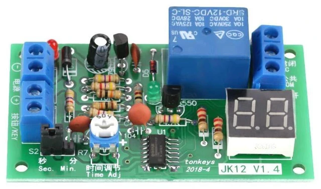 Alt view image 6 of 6 - DC12V Digital LED Display Countdown Timing Delay Timer Switch Turn Off Relay Module 1-99s/ 1-99min Adjustable