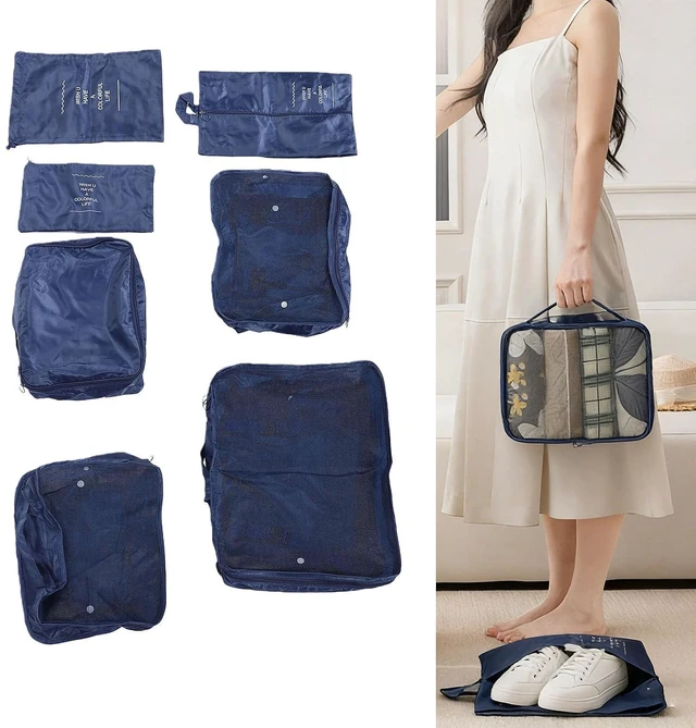 Alt view image 2 of 6 - WALFRONT Packing Cubes Set, Polyester Luggage Organizers with Breathable