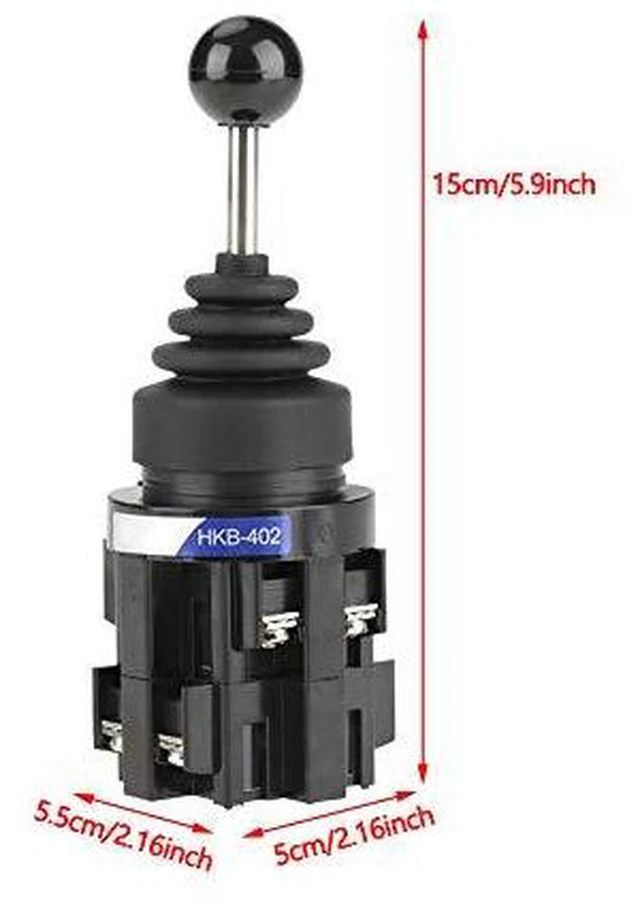 Alt view image 2 of 6 - 4NO 4 Position Joystick Switch 4 Way Momentary Return 30mm Monolever Joystick Switch ±30° Angle for Industrial Control AC 50Hz DC Circuits (CS-402)