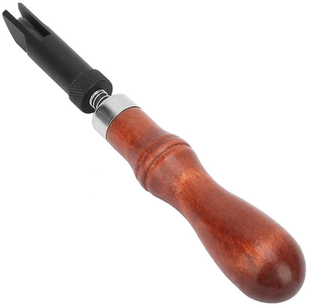 Main image of Wood Handle V Cove Base Leather Groover V Type Push Groover Groover Tool Cotton Crochet Thread Type Push Groover Leather Grooving Craft Gouge Tool