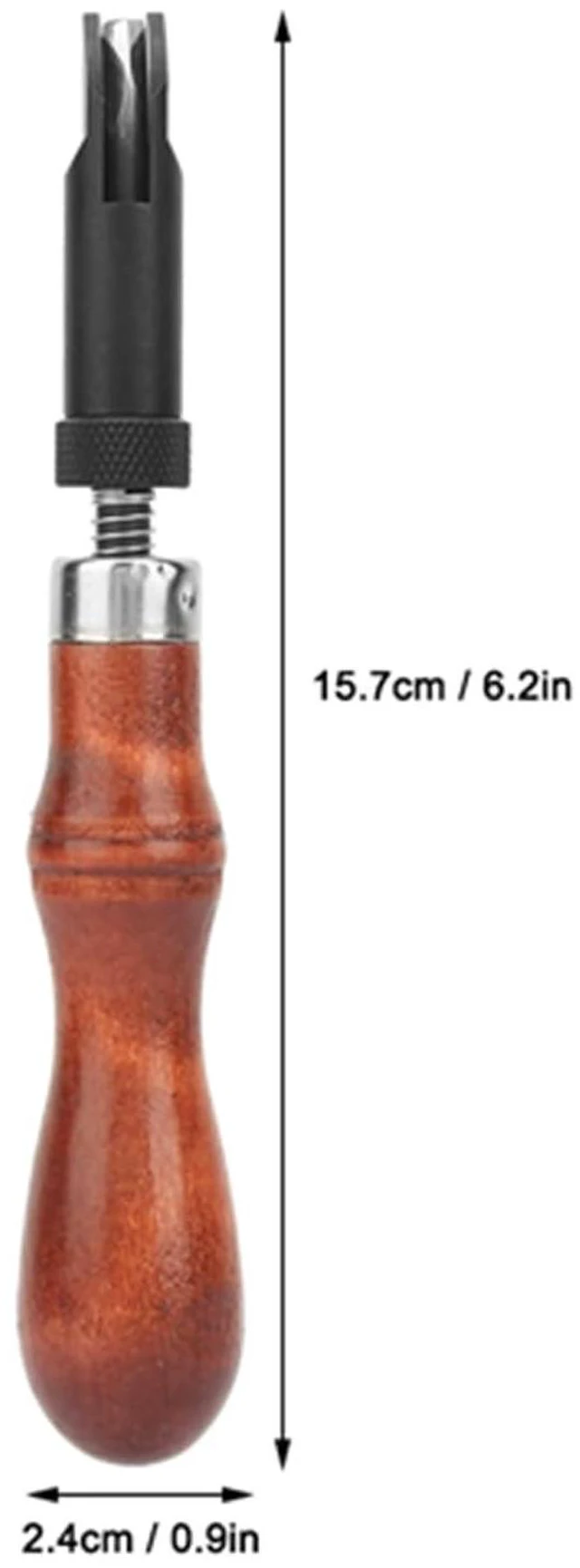 Alt view image 3 of 6 - Wood Handle V Cove Base Leather Groover V Type Push Groover Groover Tool Cotton Crochet Thread Type Push Groover Leather Grooving Craft Gouge Tool