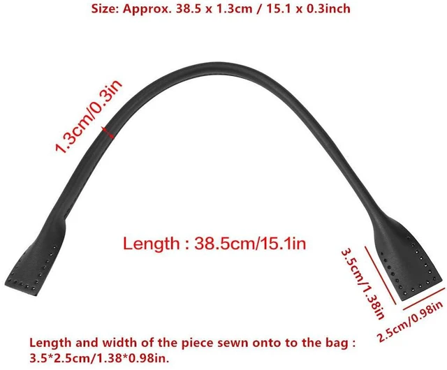 Alt view image 2 of 6 - Walfront Leather Bag Handles Leather Purse Handles Genuine Leather Bag Straps Handle For Hand Accessories With Thread Black Brown Optional(Black)