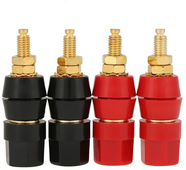 Main image of 4 Pcs Banana Socket Test Probe Audio Speaker Terminal Binding Post Banana Plug Jack Socket Adapter Connector 4mm Panel Mount Banana Socket Black and Red
