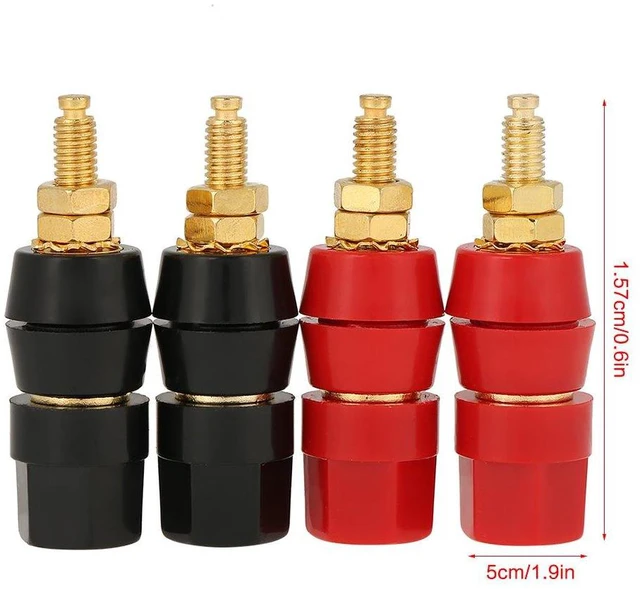Alt view image 2 of 6 - 4 Pcs Banana Socket Test Probe Audio Speaker Terminal Binding Post Banana Plug Jack Socket Adapter Connector 4mm Panel Mount Banana Socket Black and Red