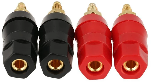 Alt view image 6 of 6 - 4 Pcs Banana Socket Test Probe Audio Speaker Terminal Binding Post Banana Plug Jack Socket Adapter Connector 4mm Panel Mount Banana Socket Black and Red