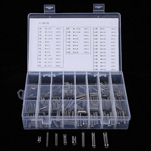 Alt view image 2 of 6 - 280Pcs Stainless Steel Roll Pin Assortment Kit Metric Slotted Spring Pins M1.5 to M8 Split Tension Pins for Automotive Machinery Industrial Repair