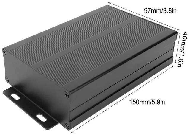 Alt view image 3 of 6 - Enclosure Project Box 40x97x150mm Electronic DIY Circuit Board Protective Box Cooling Case Enclosure Split Body Case for Power Amplifier Aluminum Box Analyzer Housing Black