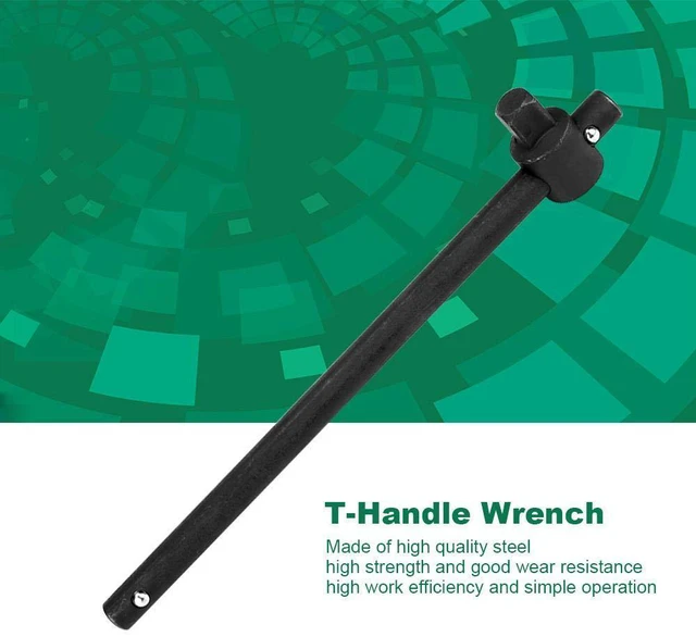 Alt view image 4 of 6 - Walfront Sliding Wrench Breaker Bar T Handle Socket Wrench Heavy Duty Steel With Ergonomic Design (1/2", 357g/12.6oz)