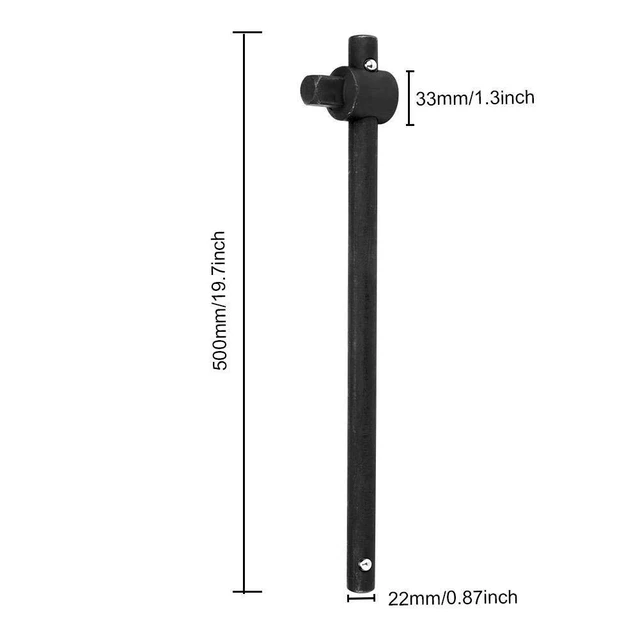 Alt view image 2 of 6 - Walfront Sliding Wrench Breaker Bar T-Handle Socket Wrench Heavy Duty Steel With Ergonomic Design (1", 1944g/68.6oz)
