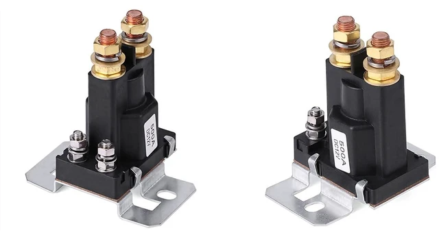 Alt view image 4 of 6 - 500A DC 12V High Current Solenoid Auto Car Starter Relay 4 Pin SPST Start Contactor Double Batteries Isolator Control On/Off Switch