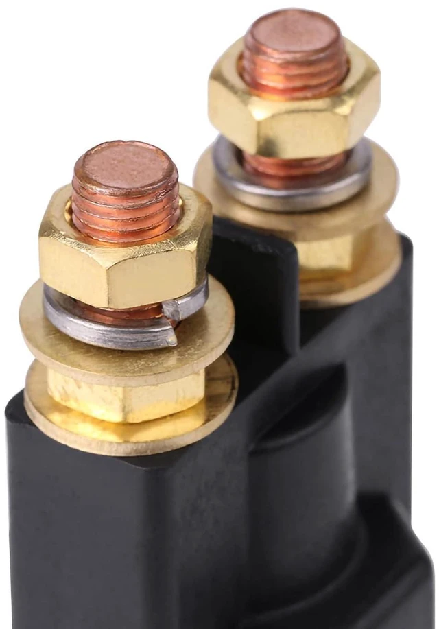 Alt view image 6 of 6 - 500A DC 12V High Current Solenoid Auto Car Starter Relay 4 Pin SPST Start Contactor Double Batteries Isolator Control On/Off Switch