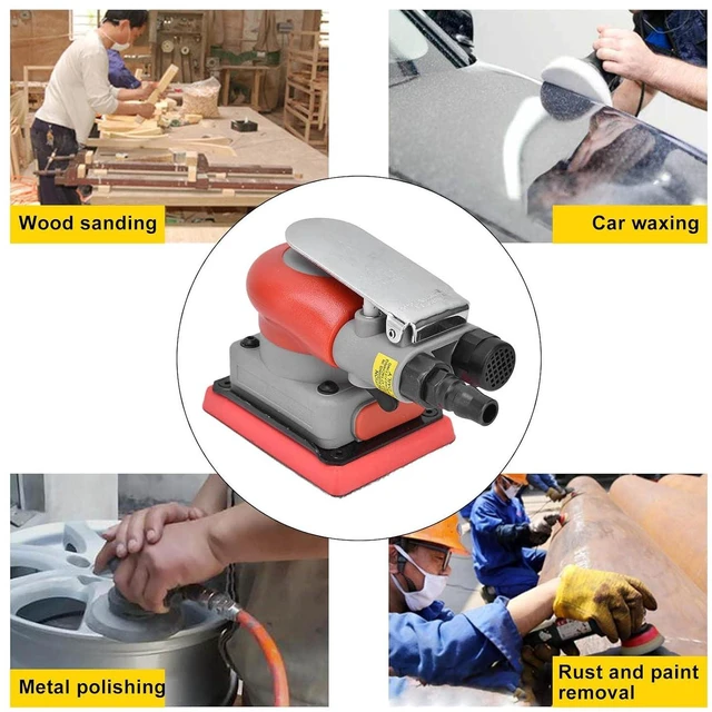 Alt view image 6 of 6 - WALFRONT Pneumatic Sander Sander 10000 RPM Air Orbit Finishing Sanding Tool for Wood Sanding Car Waxing Metal 0.6-0.8Mpa