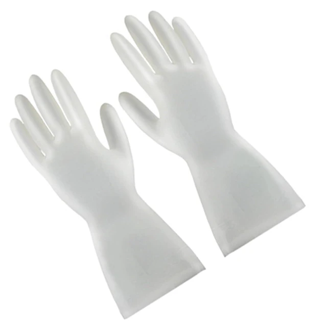 Alt view image 3 of 6 - Walfront Kitchen PVC Household Gloves Reusable Non Slip Washing Gloves