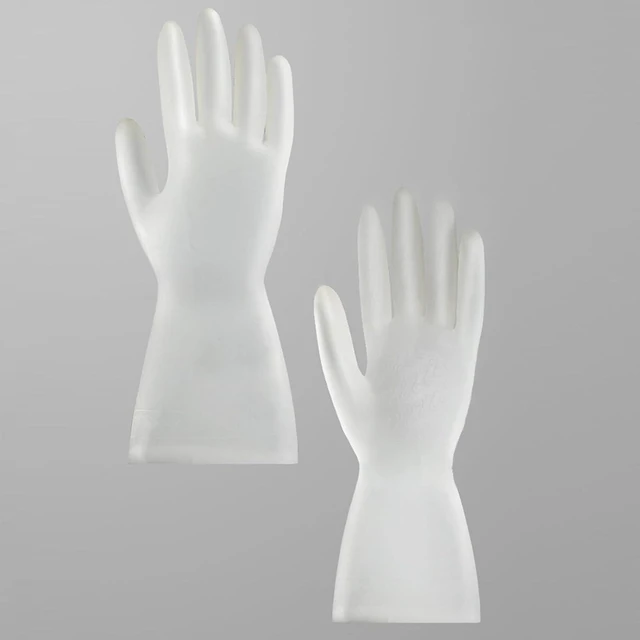 Alt view image 5 of 6 - Walfront Kitchen PVC Household Gloves Reusable Non Slip Washing Gloves