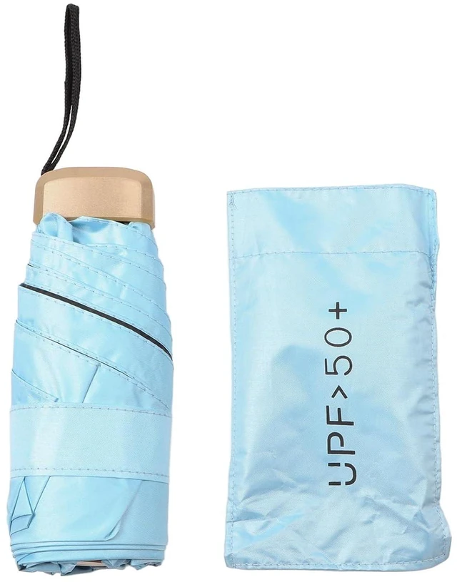 Alt view image 6 of 6 - Walfront Travel Umbrella, 6 Ribs Umbrella Impact Cloth Folding Parasol,