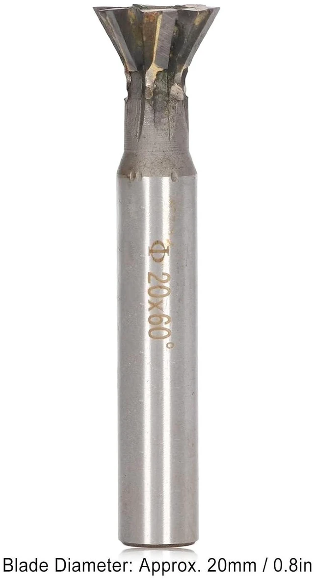 Alt view image 3 of 6 - Carbide Dovetail Cutter 60 Degree 6 Flutes 20mm/ 0.8in Slotting Milling Cutter for Metalworking Straight Shank End Mill