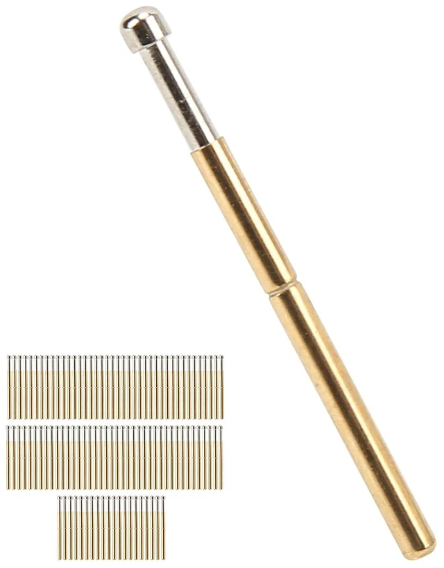 Main image of 100 Pcs Pogo Pins P125D Spring Test Probes Big Round Head Type 2.0mm Diameter Test Tools PCB Testing Pin