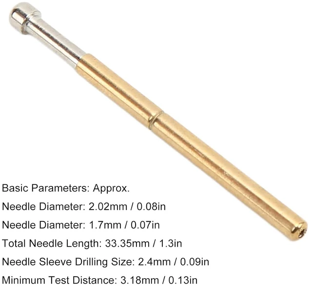 Alt view image 2 of 6 - 100 Pcs Pogo Pins P125D Spring Test Probes Big Round Head Type 2.0mm Diameter Test Tools PCB Testing Pin