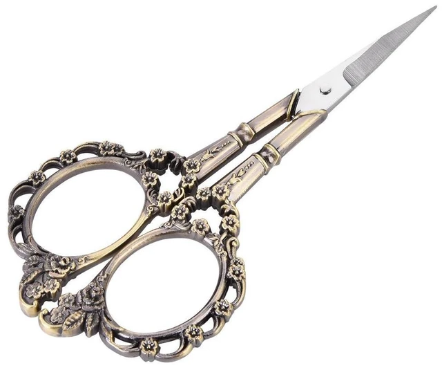 Alt view image 2 of 6 - Antique Vintage Scissor Cutting Embroidery Flower Pattern Scissors Sewing Tool Tailor Scissors Household DIY Sewing Accessories (#1)