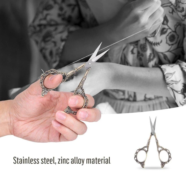 Alt view image 4 of 6 - Antique Vintage Scissor Cutting Embroidery Flower Pattern Scissors Sewing Tool Tailor Scissors Household DIY Sewing Accessories (#1)