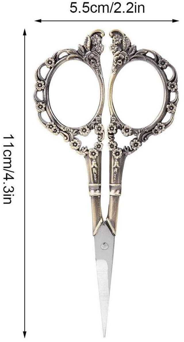 Alt view image 5 of 6 - Antique Vintage Scissor Cutting Embroidery Flower Pattern Scissors Sewing Tool Tailor Scissors Household DIY Sewing Accessories (#1)