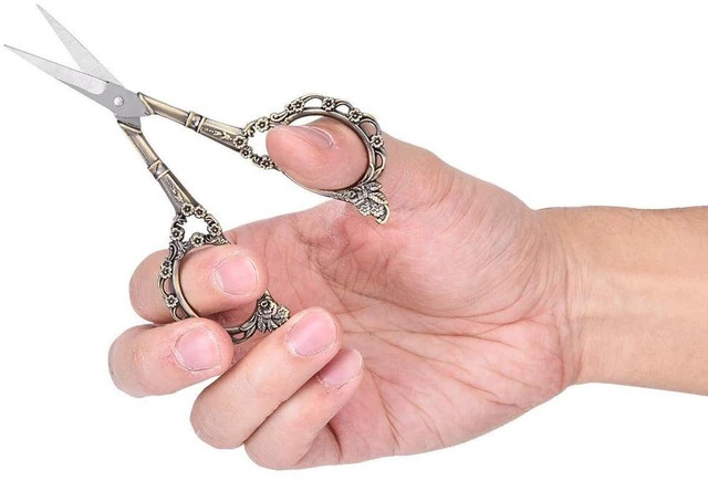 Alt view image 6 of 6 - Antique Vintage Scissor Cutting Embroidery Flower Pattern Scissors Sewing Tool Tailor Scissors Household DIY Sewing Accessories (#1)