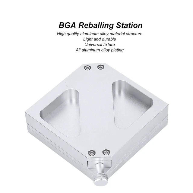 Alt view image 3 of 6 - Adjustable BGA Reballing Station Kit HT-90 Aluminum Alloy Stencil Holder for Laptop CPU Phone Repair Diagonal Solder Ball Jig with Drainage Channel 9-43mm