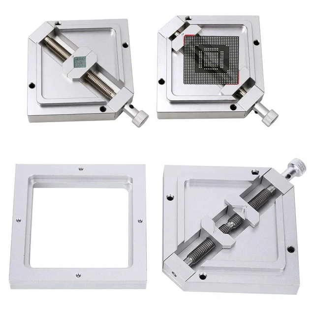Alt view image 4 of 6 - Adjustable BGA Reballing Station Kit HT-90 Aluminum Alloy Stencil Holder for Laptop CPU Phone Repair Diagonal Solder Ball Jig with Drainage Channel 9-43mm
