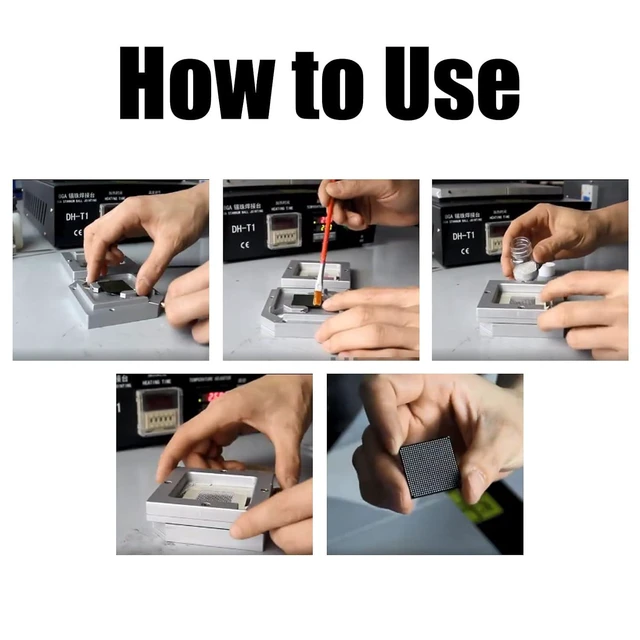 Alt view image 5 of 6 - Adjustable BGA Reballing Station Kit HT-90 Aluminum Alloy Stencil Holder for Laptop CPU Phone Repair Diagonal Solder Ball Jig with Drainage Channel 9-43mm