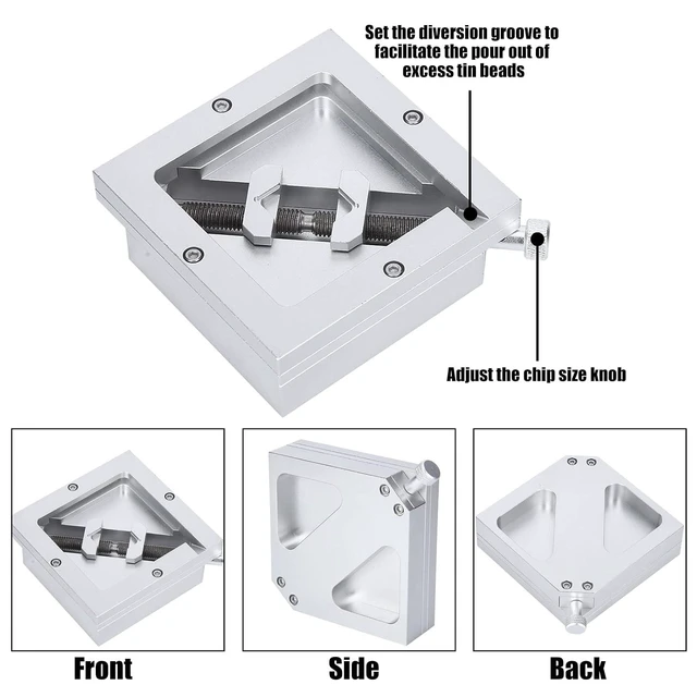Alt view image 6 of 6 - Adjustable BGA Reballing Station Kit HT-90 Aluminum Alloy Stencil Holder for Laptop CPU Phone Repair Diagonal Solder Ball Jig with Drainage Channel 9-43mm