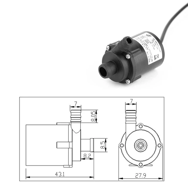 Alt view image 3 of 6 - Brushless Submersible Motor Water Pump Low Pressure Solar Cooling 6V 12V DC 200L/H Micro JT-160A