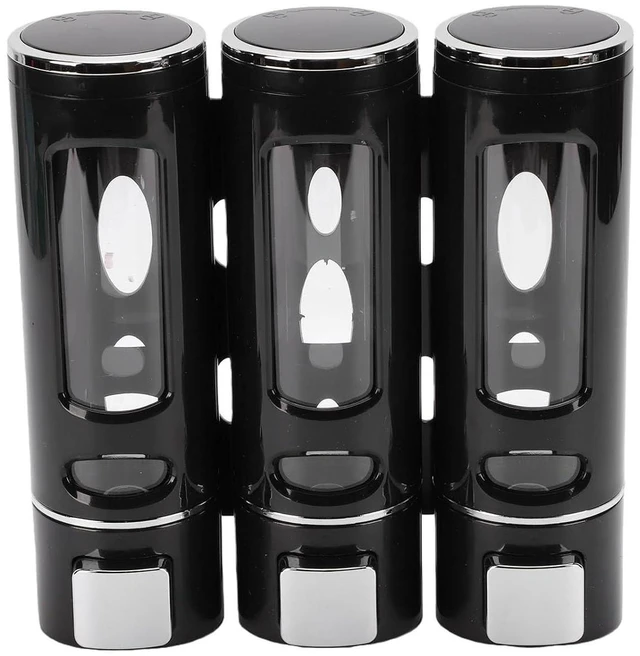 Main image of WALFRONT Shampoo and Conditioner Dispenser, ABS Wall Mounted 3 Chamber