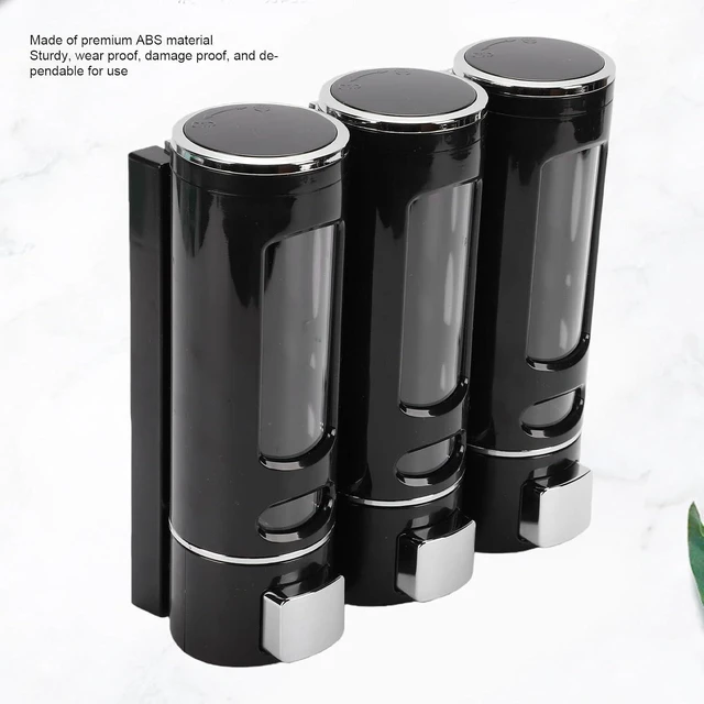 Alt view image 3 of 6 - WALFRONT Shampoo and Conditioner Dispenser, ABS Wall Mounted 3 Chamber