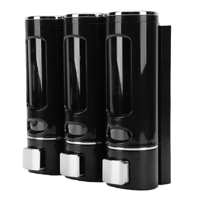 Alt view image 4 of 6 - WALFRONT Shampoo and Conditioner Dispenser, ABS Wall Mounted 3 Chamber