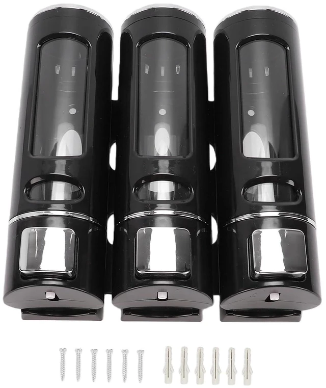 Alt view image 6 of 6 - WALFRONT Shampoo and Conditioner Dispenser, ABS Wall Mounted 3 Chamber