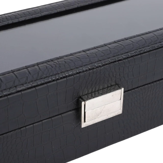 Alt view image 6 of 6 - Walfront Watch Box, Leather Watch Case with Clear Lid, 6 Slot Organizer