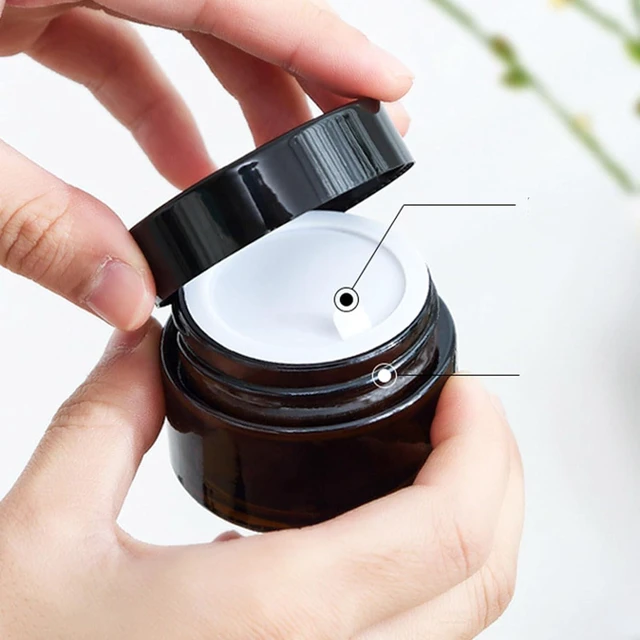 Alt view image 4 of 6 - WALFRONT Glass Cosmetic Jar Cosmetic Container, Light Proof Cream Jar