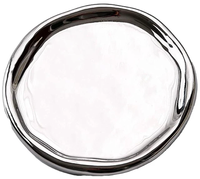 Alt view image 5 of 6 - Walfront Ceramic Jewelry Plate Glossy Jewelry Storage Plate Simple