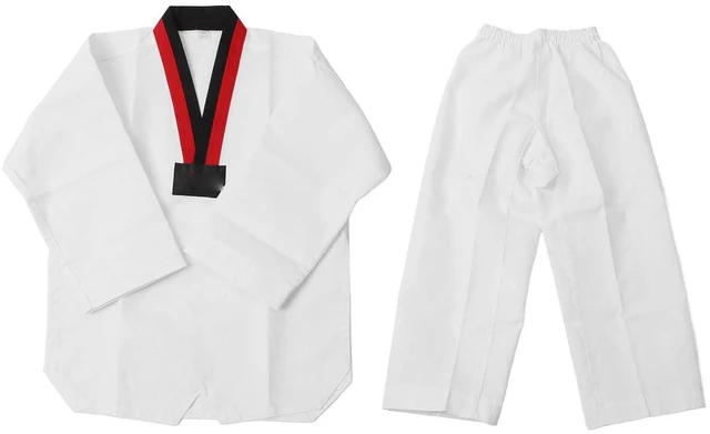 Alt view image 3 of 6 - Walfront White Taekwondo Uniform for Kids Cotton Dobok Set with Belt
