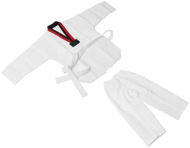 Alt view image 4 of 6 - Walfront White Taekwondo Uniform for Kids Cotton Dobok Set with Belt