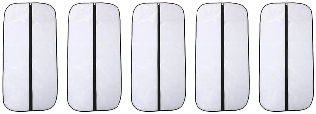 Alt view image 5 of 6 - WALFRONT Clear Garment Bags, Washable Plastic Clothes Covers for Hanging Storage, Zippered Dust Proof Suit Bags 5 Pack 23.6 X 47.2in for Closet Shirts Jackets Sweaters Suits