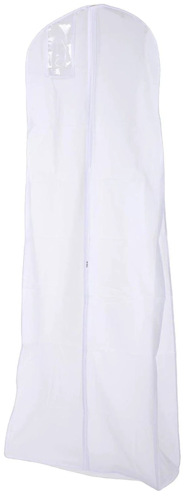 Main image of WALFRONT Wedding Dress Garment Bag, PEVA Double Layer Bridal Gown Bag, 31 X 14 in Wide Base, Breathable Dust Cover for Full Skirt Trains Bridesmaid Pageant Closet Storage