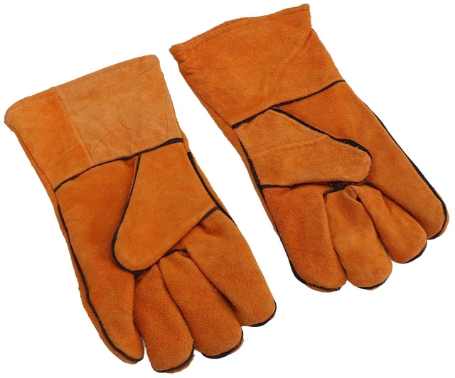 Main image of Walfront Garden Safety Gloves, Cowhide Stab Work Gloves Mid Length 12.6 X