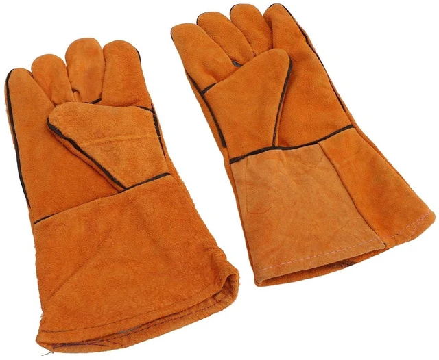 Alt view image 4 of 6 - Walfront Garden Safety Gloves, Cowhide Stab Work Gloves Mid Length 12.6 X