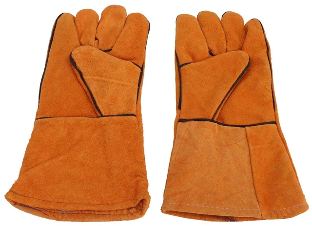 Alt view image 3 of 6 - Walfront Garden Safety Gloves, Cowhide Stab Work Gloves Mid Length 12.6 X