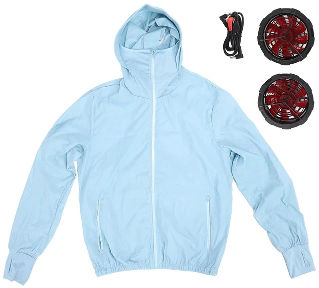 Alt view image 5 of 6 - Walfront Air Conditioned Work Jacket with 3-Speed Fan Powerful Wind Adjustment for Outdoor Activities and Work Polyester Fiber (M)